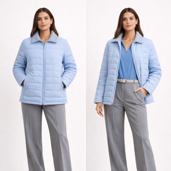 Elegantiška žydros spalvos striukė