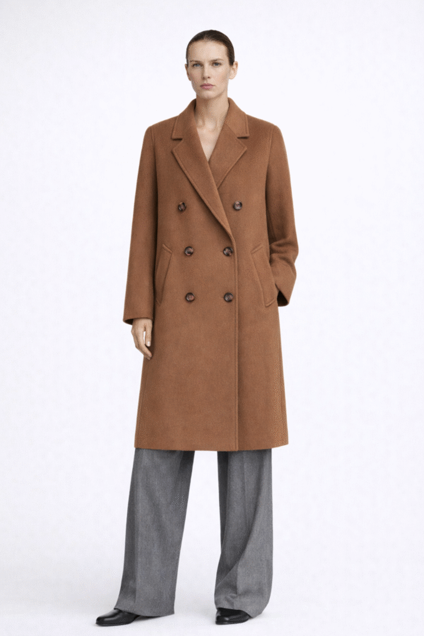 Rudas pavasarinis dvieilis paltas