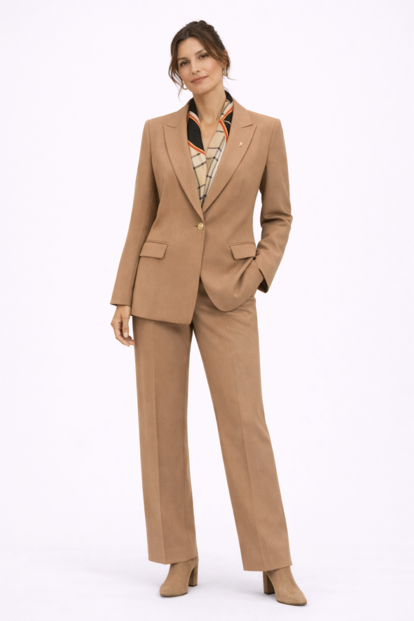 Rusvas dviejų dalių kostiumėlis